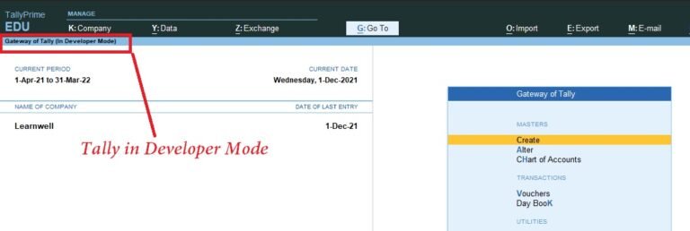 4. How to Start Tally Prime in Developer Mode | Tally TDL Tutorial - E2T.in