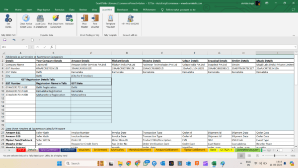Amazing Excel to Tally Prime 3.0 and 4.0 Ecommerce Import (Best in Class)