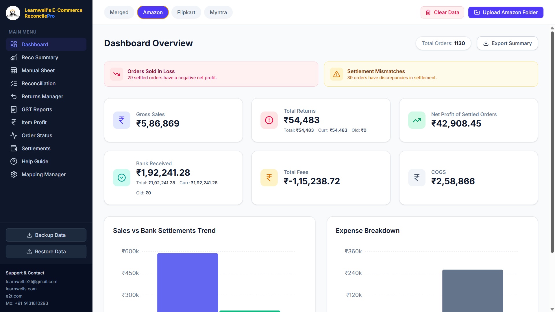 All-in-One E-commerce Reconciliation Tool