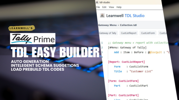 Learnwell TDL Studio: Smart Tally TDL Code Creator - E2T.in